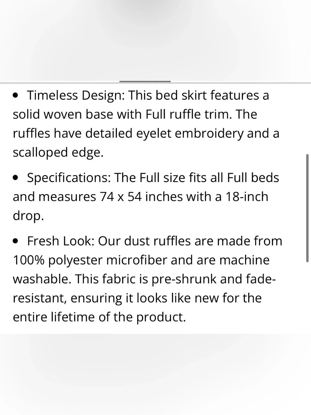 KING Bed Skirt Eyelet Dust Ruffle with 18” Drop 100% Microfiber - LIGHT YELLOW